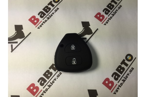 Чехол силиконовый ключа для Toyota Yaris, Previa, RAV4, Land Cruiser Prado, Corolla, Camry (2 кнопки)